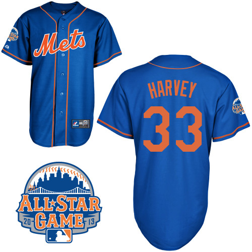 Matt Harvey #33 MLB Jersey-New York Mets Men's Authentic All Star Blue Home Baseball Jersey